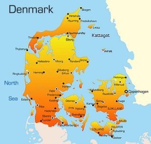 Denmark  on International Conference Call Denmark Map