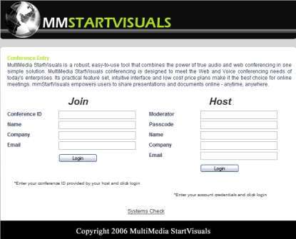 Web Conferencing | Login Screen