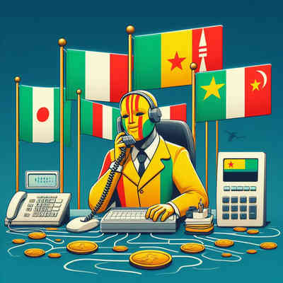 Benin's telecommunications traffic extends to various countries, with notable connections to Nigeria, Togo, and Burkina Faso.