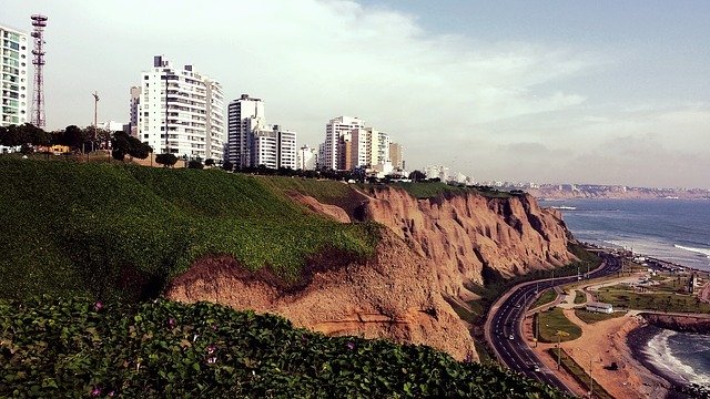 lima peru south america miraflores coastline