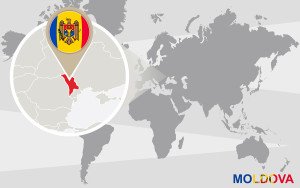 Moldova Flag Map