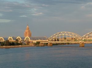 Latvia Riga Daugava Bridge