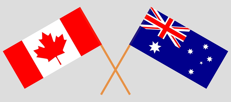 Canada Australia Flags