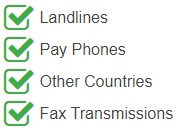 Canada Toll-Free Numbers are accessible from the following devices and networks