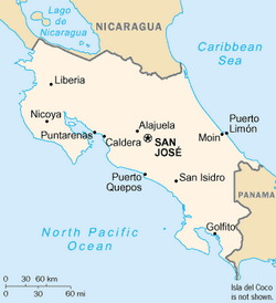 Costa Rica Map CIA