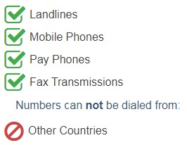 Dominica Toll-Free Mobile Numbers are accessible from the following networks and devices