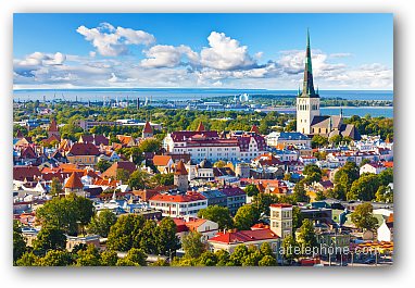 Aerial panorama of Tallinn, Estonia