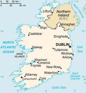 Ireland Map CIA