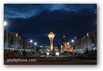 ASTANA. KAZAKHSTAN. Main area of capital of Kazakhstan at night