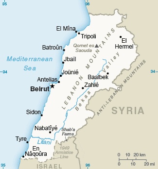 Lebanon Call Forwarding Map CIA