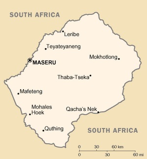 Lesotho Map CIA