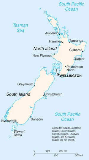 New Zealand Map CIA