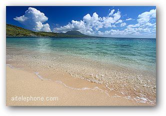 Secluded beach on Saint Kitts