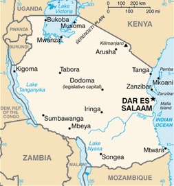 Tanzania Map CIA