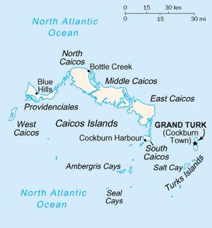 Turks & Caicos Map CIA