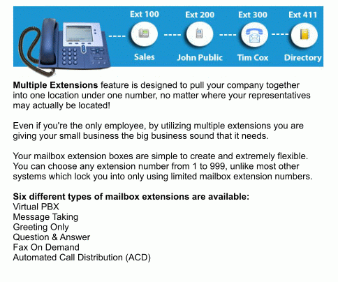 Voice Mail - Customers can hear about your company or service or products.