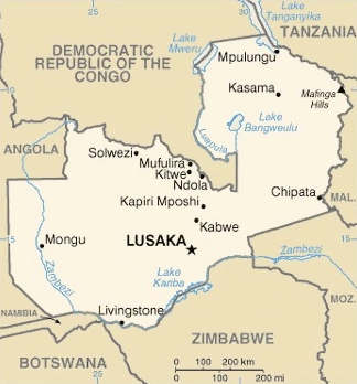 Zambia Map CIA
